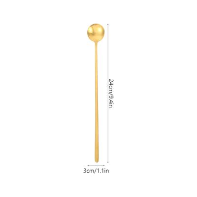 2Pcs Premium Stainless Steel Coffee Spoons Long Handle Dessert Spoons for Bar Home Party Ice Cream Drink Mixing Tools