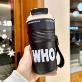 Double drinking cup Stainless steel straw thermos cup Women's portable cup Gift cup High value coffee cup