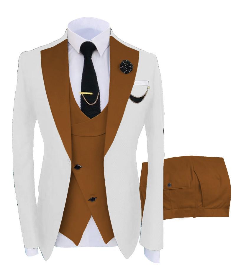 2025 European & American Men's Three-Piece Suit Set - Business, Banquet, or Groomsmen Attire