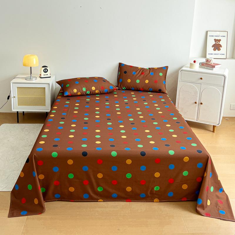 Cotton Polished Sheets Three-piece Set, Pure Cotton Student Dormitory Single Skin-friendly Sheets Three-piece Set