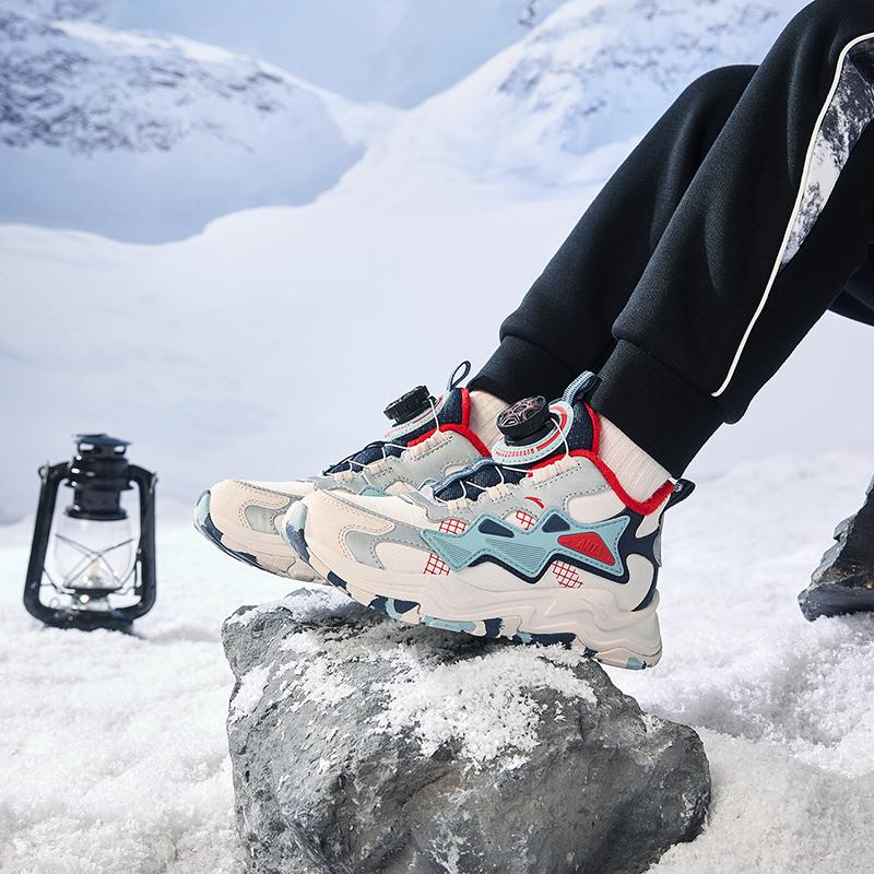 Anta Trendy Fashion Fleece Lined Warm Durable Non-Slip Kids Casual Shoes Kids Casual Shoes White Blue A312349902-2