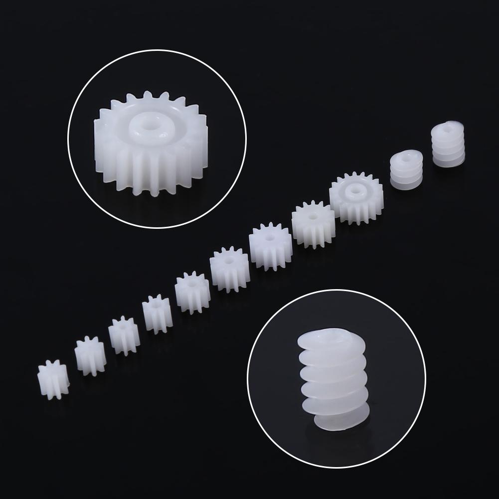 11 stk Plast Spindel Snekkehjul for Fly Bil Lastebil Modell Robotmotor Aksel