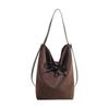 Casual bag women's high-end sense popular bow shoulder bag large-capacity commuter messenger bucket bag