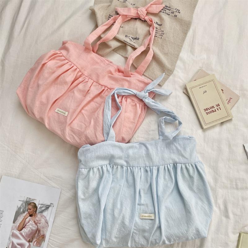 Pleated Buckle Shoulder Strap Shoulder Bag Design Canvas Bag Women's Shopping Commuter Bag