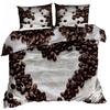 3D Cotton Satin Bedding 140x200cm HEART OF COFFEE