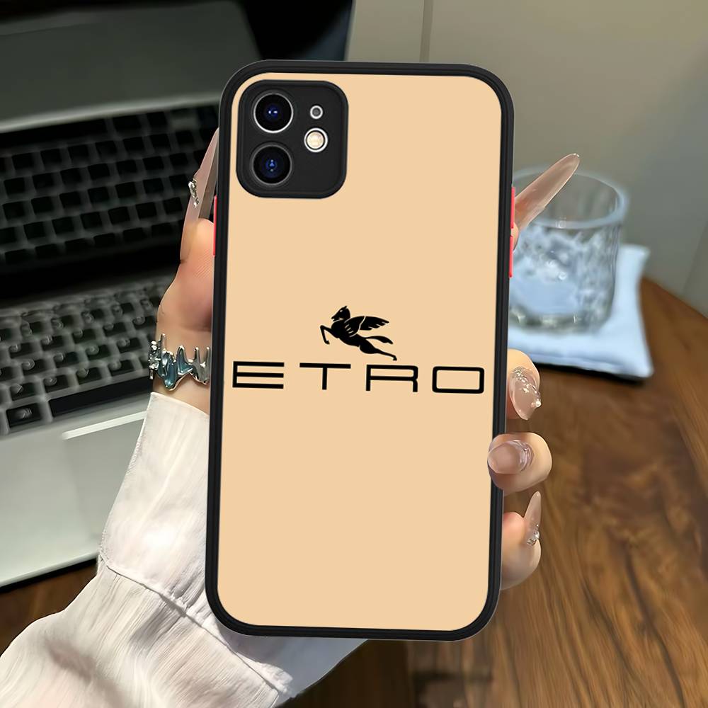 

Luxuxy E-ETRO Logo Matte Protective Case For IPhone 16 15 14 13 12 11 Pro Max X XS MAX Protection Case iphone X