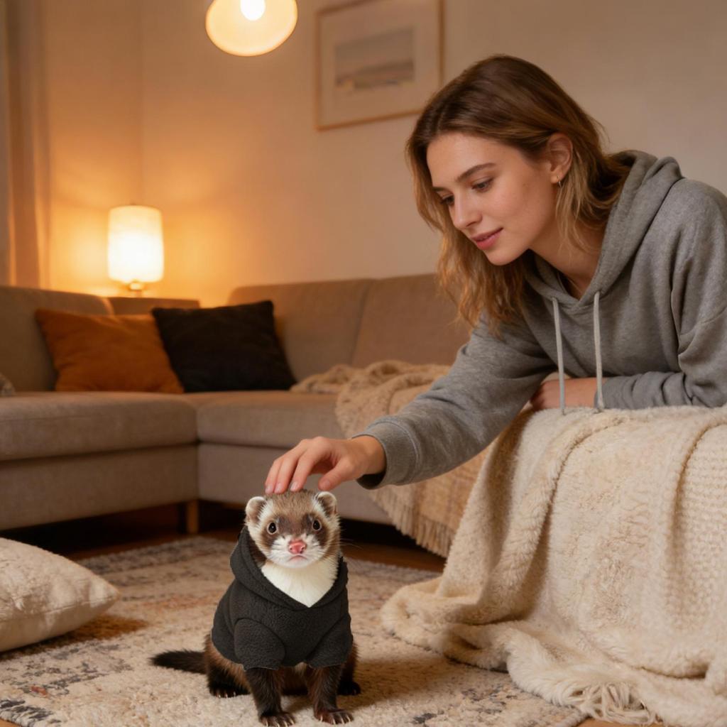 Frettchen Kleidung Verstellbarer Pullover Hoodie Kostüm Frettchen Kostüm Und Leinen Set Für Hamster Chinchilla Kaninchen Welpen Kätzchen