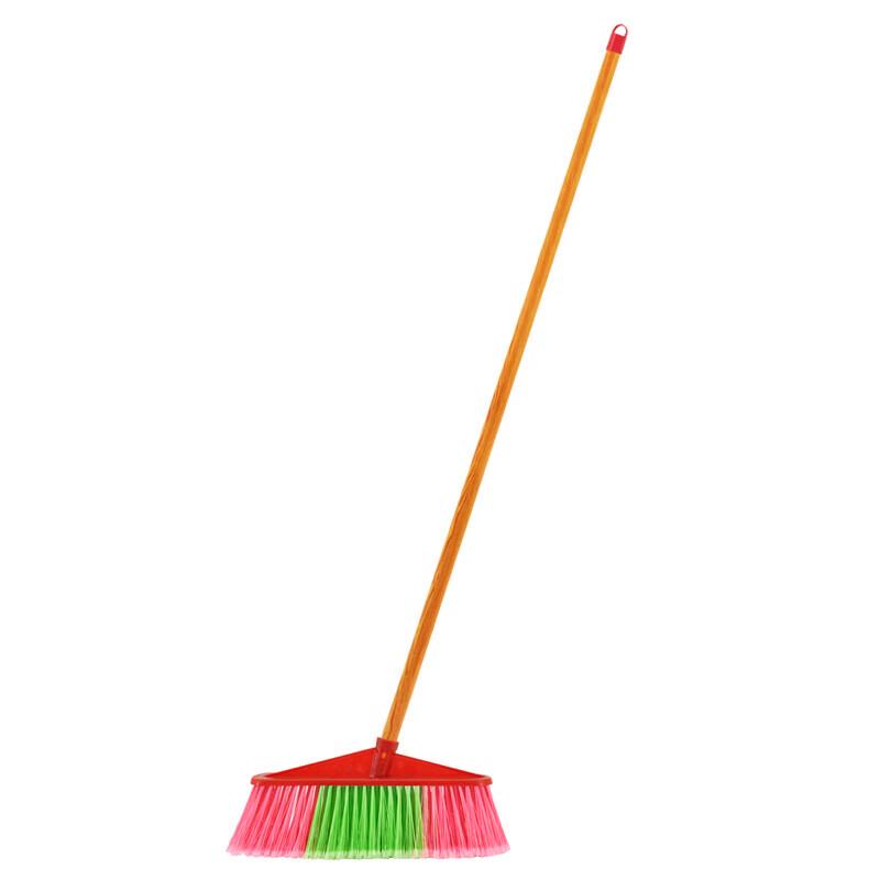 LAUTEE Wooden Handle Hard Bristle Broom