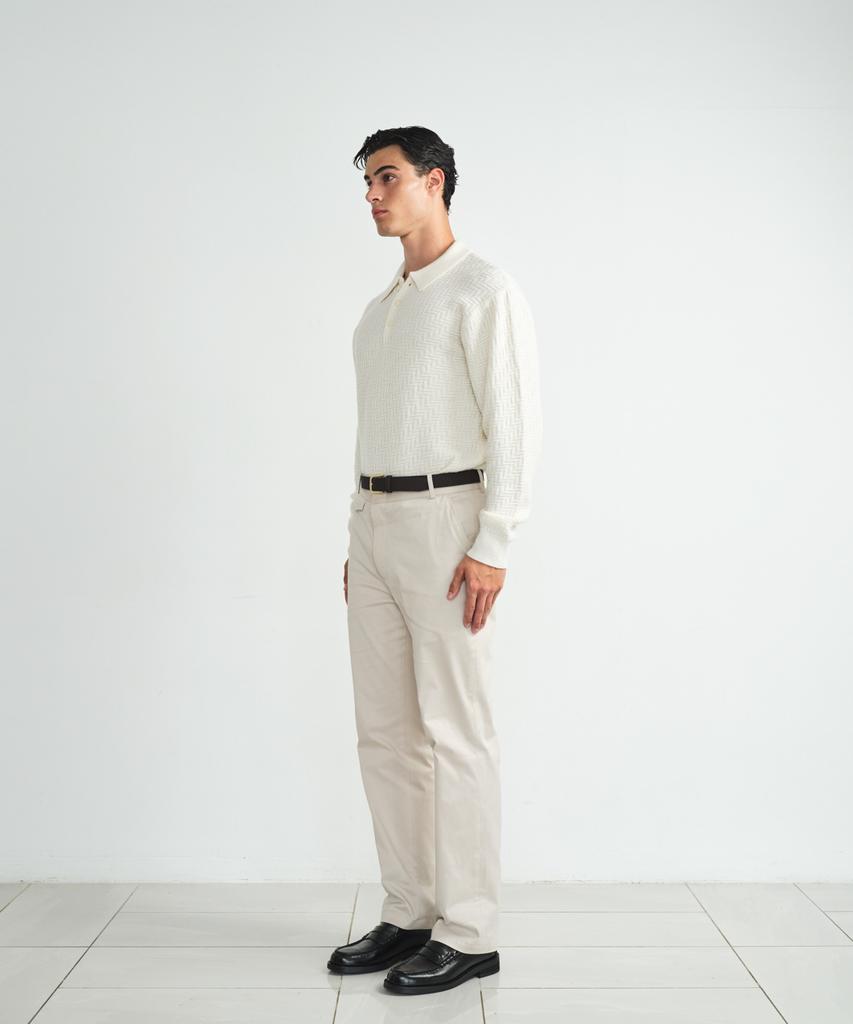 Bibeleude Herringbone Polo Ivory