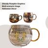 Cute Halloween Mug Halloween Glass Cups Painted Pattern Spooky Coffee Mug for Kitchen Beverage Youth Party Milk Tea Cold Drinks