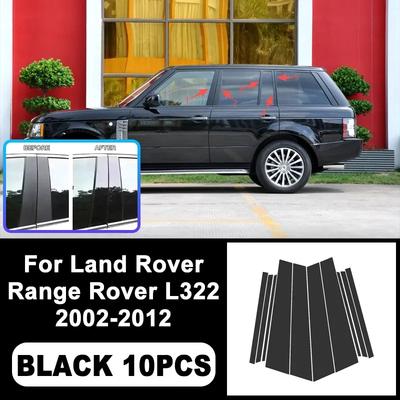 For Land Rover Range Rover L322 2002-2012 Piano Black B C Pillar Stickers, Easy Tall PC Window Trim Anti-Scratch Accessories