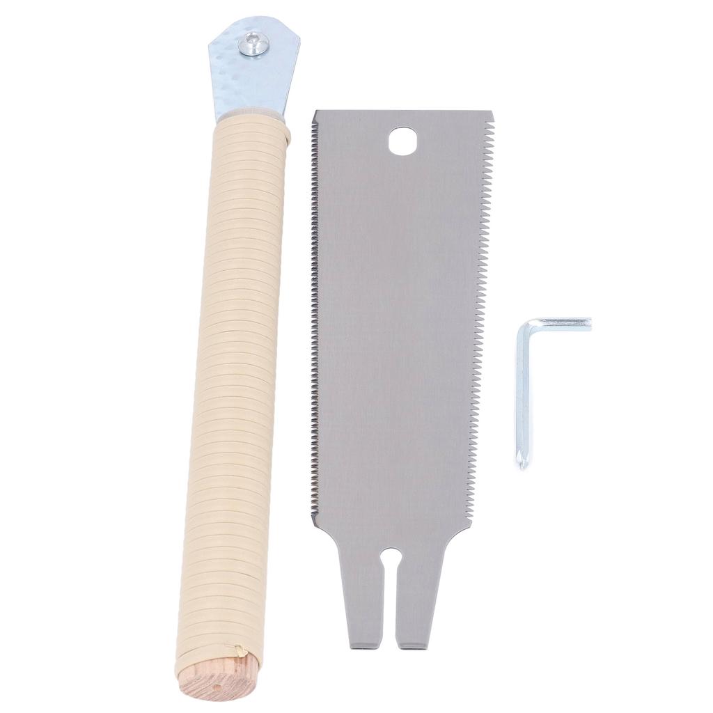 Fierăstrău cu două fețe Fierăstrău manual cu tăiere rasă Fierăstrău de mână pentru prelucrarea lemnului Instrument de tăiere cu mâner anti-alunecare din ratan PE