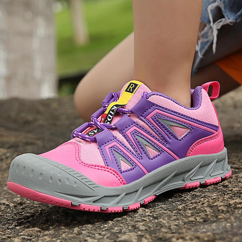 Children's outdoor hiking shoes lightweight soft-soled non-slip baby and boy hiking shoes anti-kick casual sports shoes climbing shoes