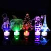 Colorful Christmas Ornaments Snowman Santa-claus Christmas Tree Led Decorative Lights Party Supplies