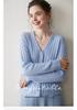 Women's Early Autumn Cashmere V-Neck Cardigan with Pearl Buttons - Slimming Knit Base Layer