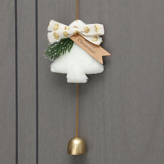 Plyšové vánoční ozdoby zvonků Fuzzy vánoční závěsná ozdoba se zvonkem na vánoční zimní párty dekoraci