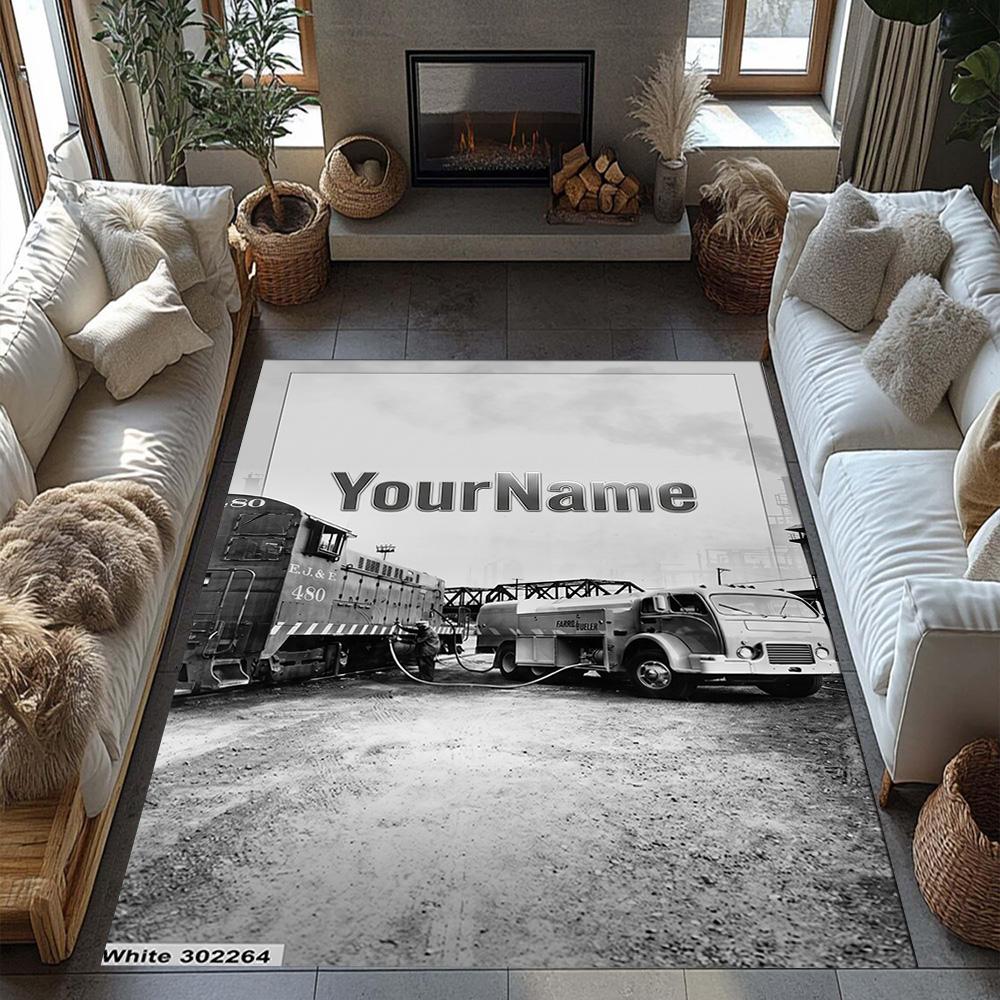 Peterbilt Heavy Trucks Customizable Name Area Rug Perfect for Game Room Living Rooms Foyer Balcony Anti-slip Rug Office home decor