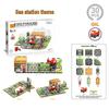 Magnetic Building Blocks & Electric Track Car City Set: Stained Glass Educational Toy for Kids