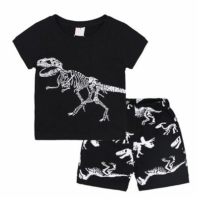 2Pcs Toddler Kids Baby Boys Girls Pajamas Cartoon Print Tops Shorts Outfits Set