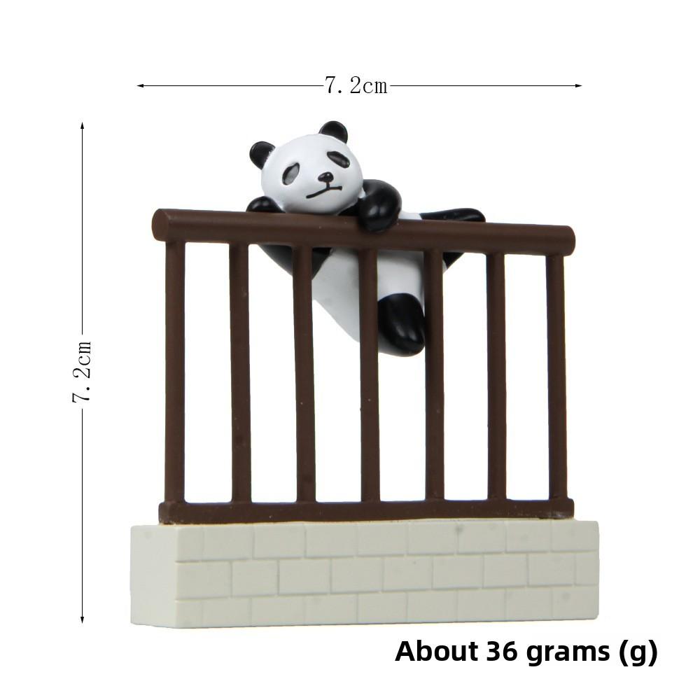 Cute Panda Escaping Over The Wall Mini Model For Gift Giving