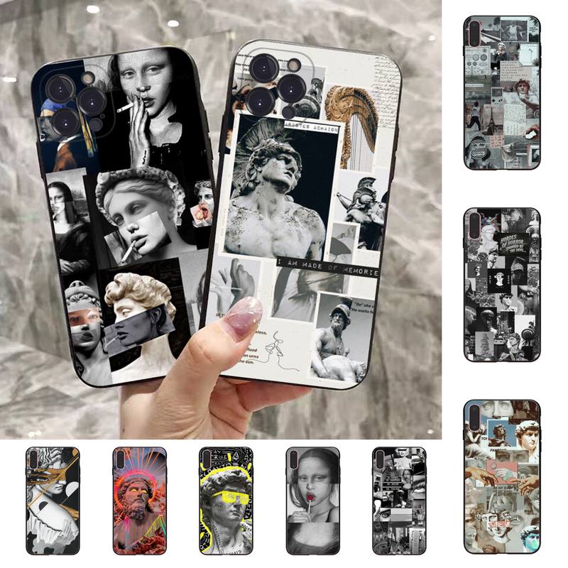 

Чехол для телефона Art Aesthetic Statue David Mona Lisa для iPhone 13 Pro MAX 14 11 12 Mini X XS XR 6 7 8 Plus SE 2020 из мягкого ТПУ 7 plus or 8 plus