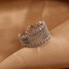 Width Geometry Female Finger Ring Korean Style Ring Rhinestone Ring Opening Adjustable Ring