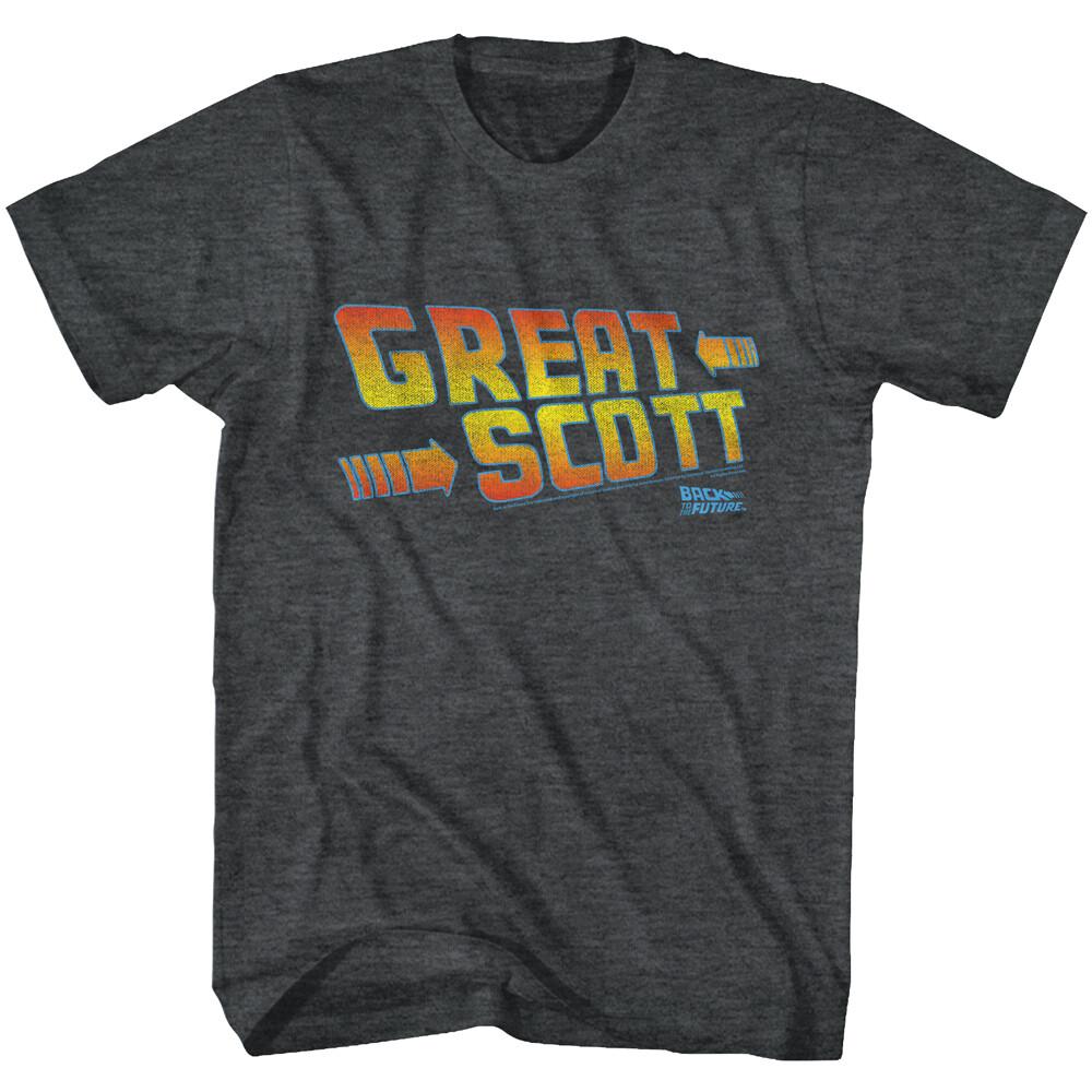 Back To The Future Movie GREAT SCOTT Quote Doc Emmett Brown Men T Shirt L