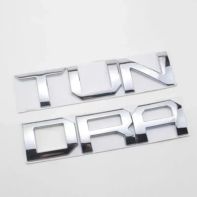 3D glossy black silver letters For Toyota TUNDRA Trunk Emblem Badge Stickers car accessories modified car sticker