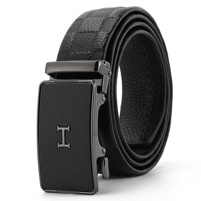 Mattierte Automatikschnalle Kanten Kopfschicht Rindsleder Gürtel High-End Business Casual Herren Trendgürtel