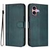 For iPhone 16 Cases Wallet Stand Retro Texture Leather Phone Cover with Lanyard