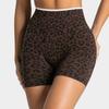 Leopard Print Yoga Shorts With Seamless Edge For Running And Gym Workouts For Women