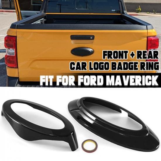 2PCS Front & Rear Emblem Badge Logo Cover Ring Cover Trim For Ford Maverick New