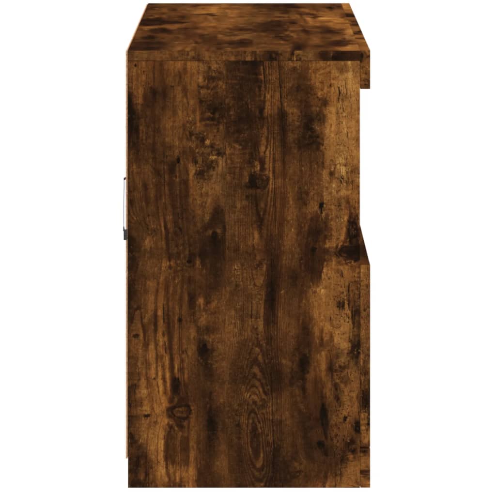 Vidaxl Szafka Z Oświetleniem Led, Przydymiony Dąb, 81X37X67 Cm