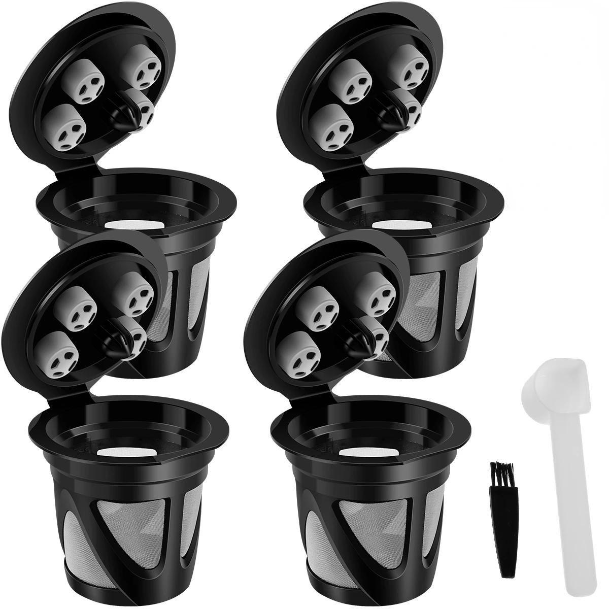 

Reusable K Cups Refillable K Cups Coffee Filters Stainless Steel Mesh Leak-Proof Single Cup Coffee Filters for All Keurig Series чёрный