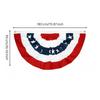 Half-Round Fan Banner Ruffled Patriotic Star Pattern for Porch, Fence