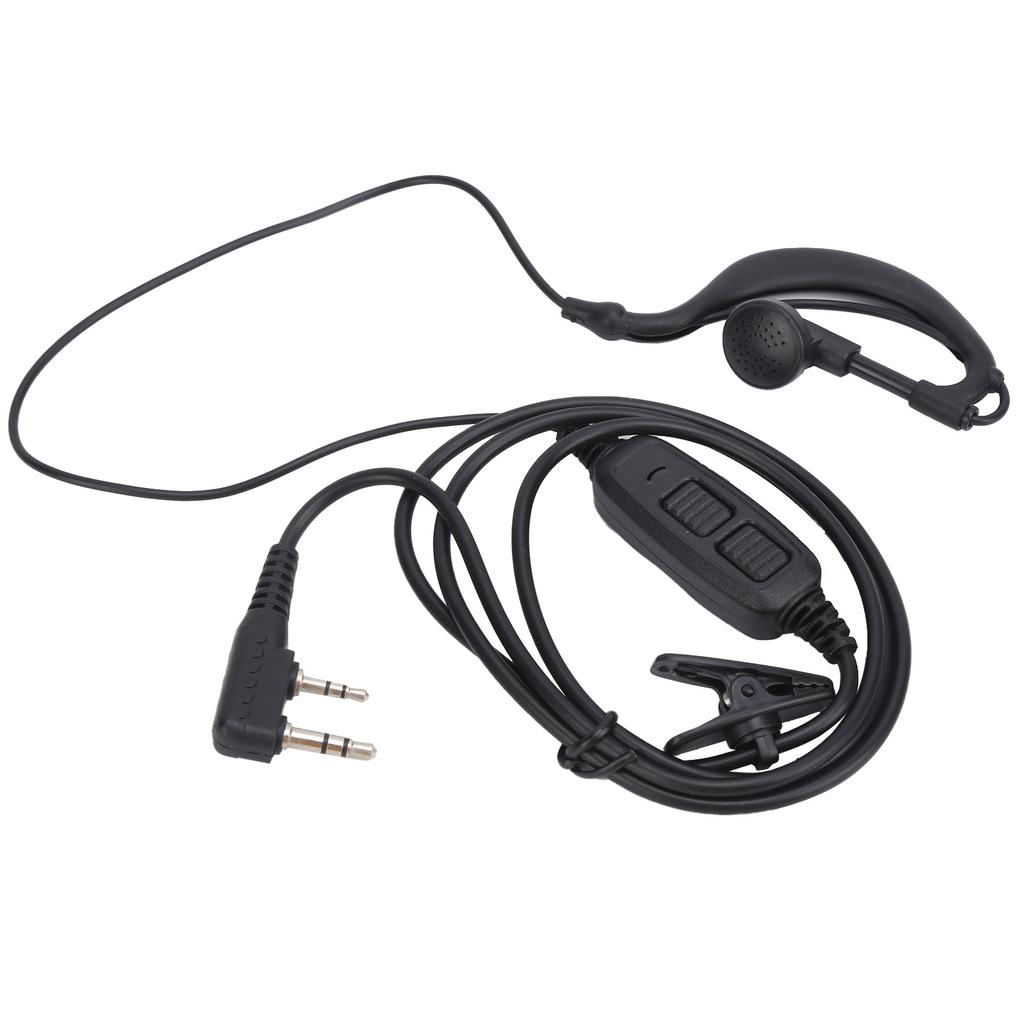 Walkie Talkie Earpiece Dual PTT Headset with Earplug Sleeve for BAOFENG UV‑82 UV‑82L UV‑89 UV8D