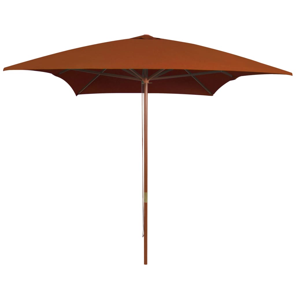 Wooden Mast Sun Umbrella 200 X 300 Cm Terracotta