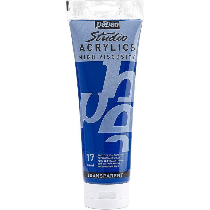 Peinture acrylique - PEBEO - Studio High Vicosity - 250 ml - Bleu De Phtalocyanine - Mat