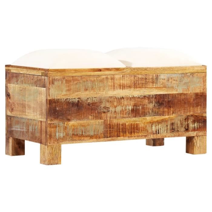 VidaXL Banc de rangement Bois massif recyclé 80 x 40 x 40 cm