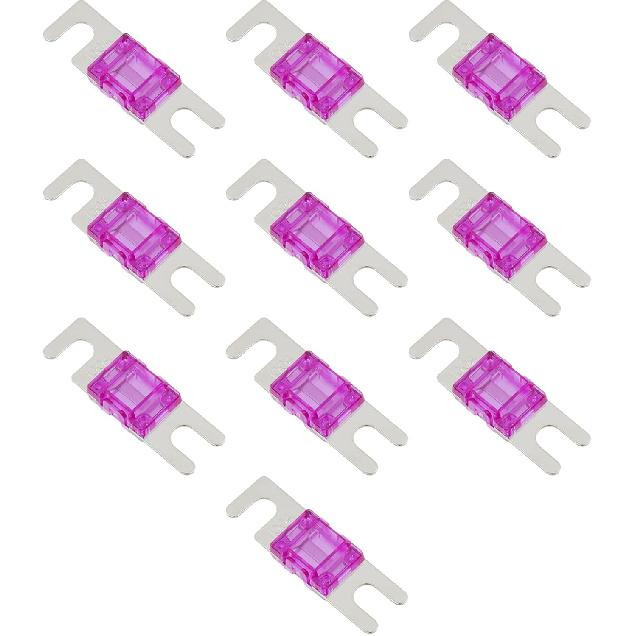 

10 Pcs 100A 12V Gold-Plated Mini ANL Fuse for Automotive and Marine Audio Video Electronics, Purple 1.65 x0.47 /42x12mm(LxW) фиолетовый