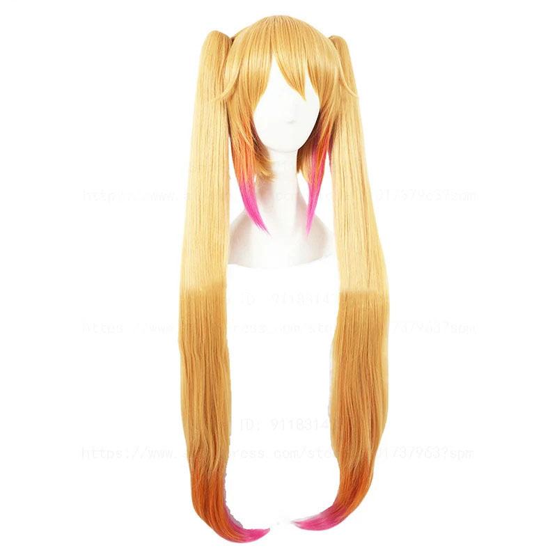 Tohru Cosplay Wig Kobayashi Dragon Maid Long Golden Pink Ombre Heat Resistant Synthetic Hair Anime Wigs + Wig Cap