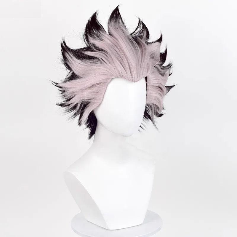 

Парик для косплея Gen Narumi, розовый, черный, смешанный, короткий, термостойкий, синтетический, парик для Хэллоуина, аниме-парик + шапочка для парика One Size