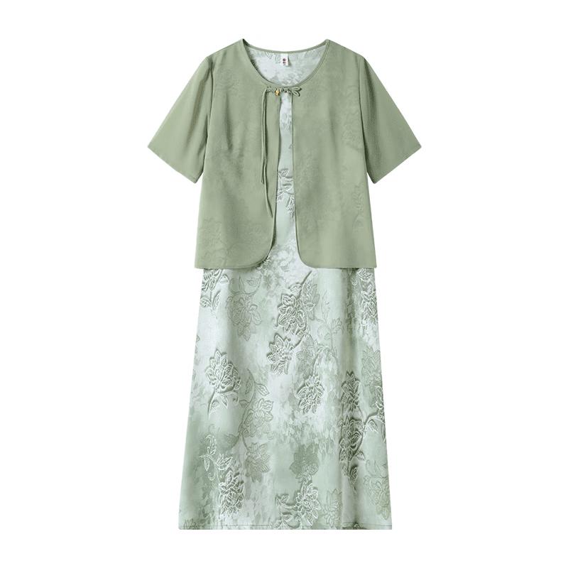 FUMAMA Lotus Charm New Chinese Style Pankou Dress L