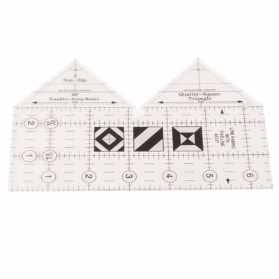 Ruler Grids 45/60/90 Degree Double Strip Ruler Transparent Acrylic Non Slip Quarter Triangle Cutting Guide for Sewing
