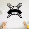 1pc Dynamic Baseball Bat Swing Metal Wall Art, Weatherproof Iron Statue for Garage Backyard Fence Indoor Outdoor Gift for Sports Fan Room Decor