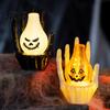 Lámpara de Cara de Fantasma de Calabaza Mano de Esqueleto Calabaza/Ojo de Terror Luz de Noche, Decoración Realista con Textura Ósea LED para Decoración de Hogar Espeluznante y Fiesta