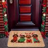 VIKAMA Spitz Dog Christmas Door Mat Cartoon Entrance Kitchen Non-slip Floor Mat Indoor Outdoor Carpet Home Decoration