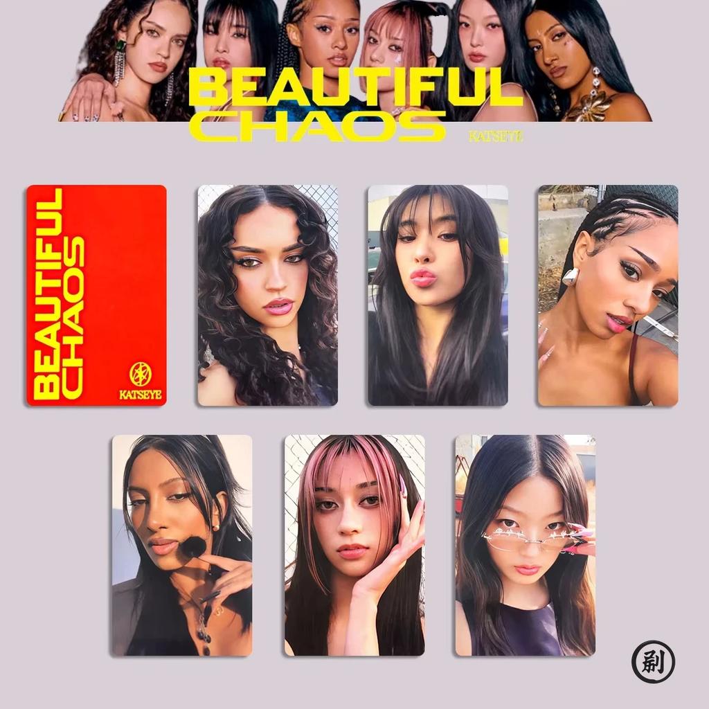 6Pcs Kpop Idol KATSEYE Lomo Cards New Album BEAUTIFUL CHAOS MEGAN Daniela MANON LARA SOPHIA HD Printd Photocards Fans Gifts