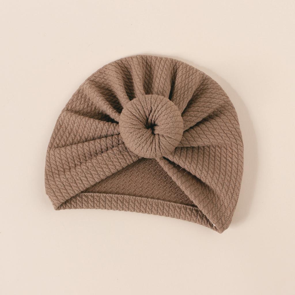 Hair Accessory Girl Warmth Hat Spring Autumn Waffle Crochet Knit Donut Beanie For Baby Infant Solid Color Turban Kid Fashion