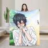 Yarichin Club Ayato Yuri Printed Blanket For Men Women Super Soft Cozy Throw Blankets for Sofa 50x60 Inches Multiple Sizes